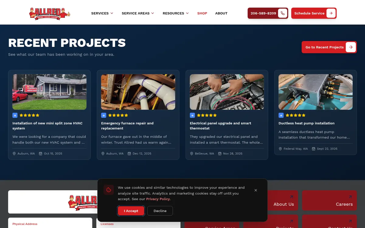 Case Study Builder on Trust Allred's website