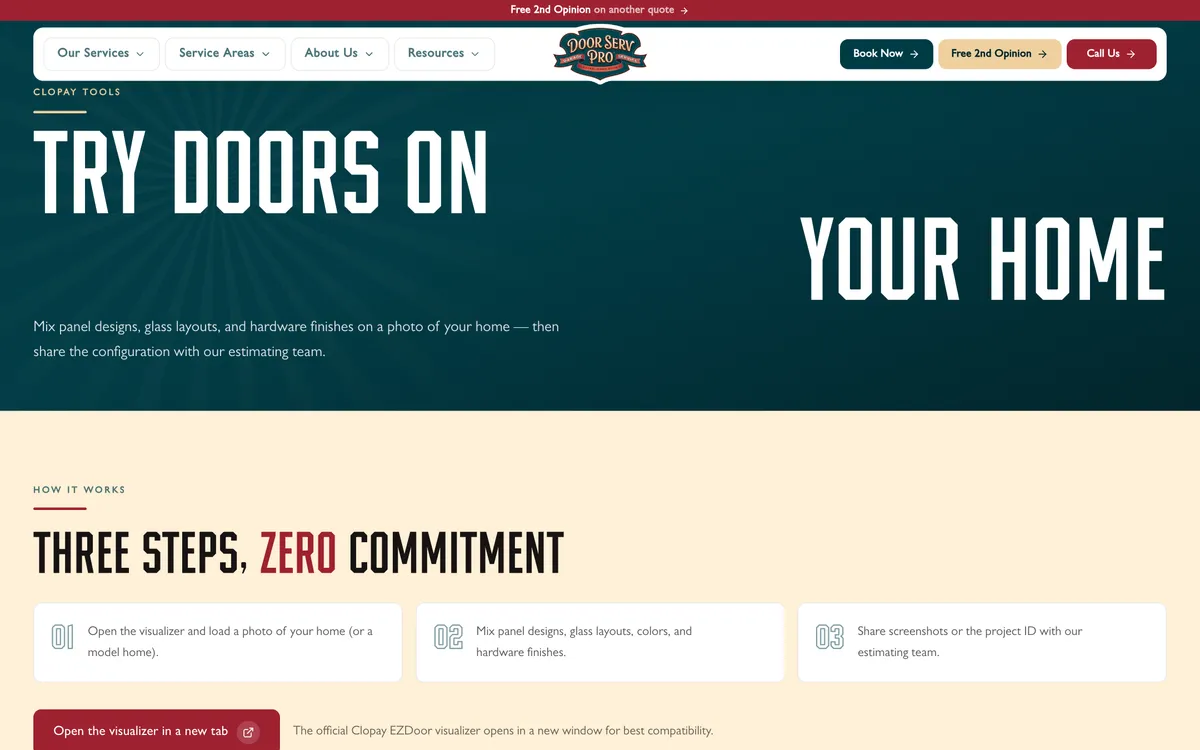 Garage Door — See It Before You Buy It on Door Serv Pro's website