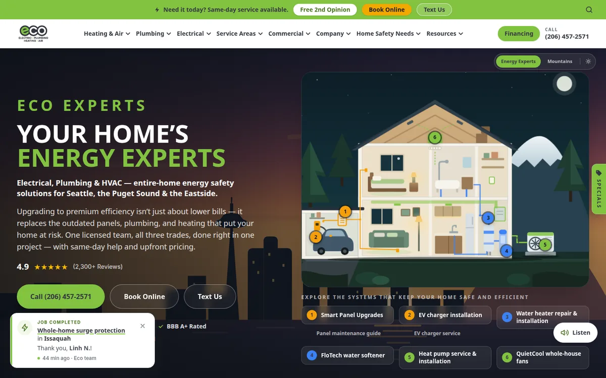 Regional Home Showcase on Eco Electric, Plumbing, Heating & Air's website