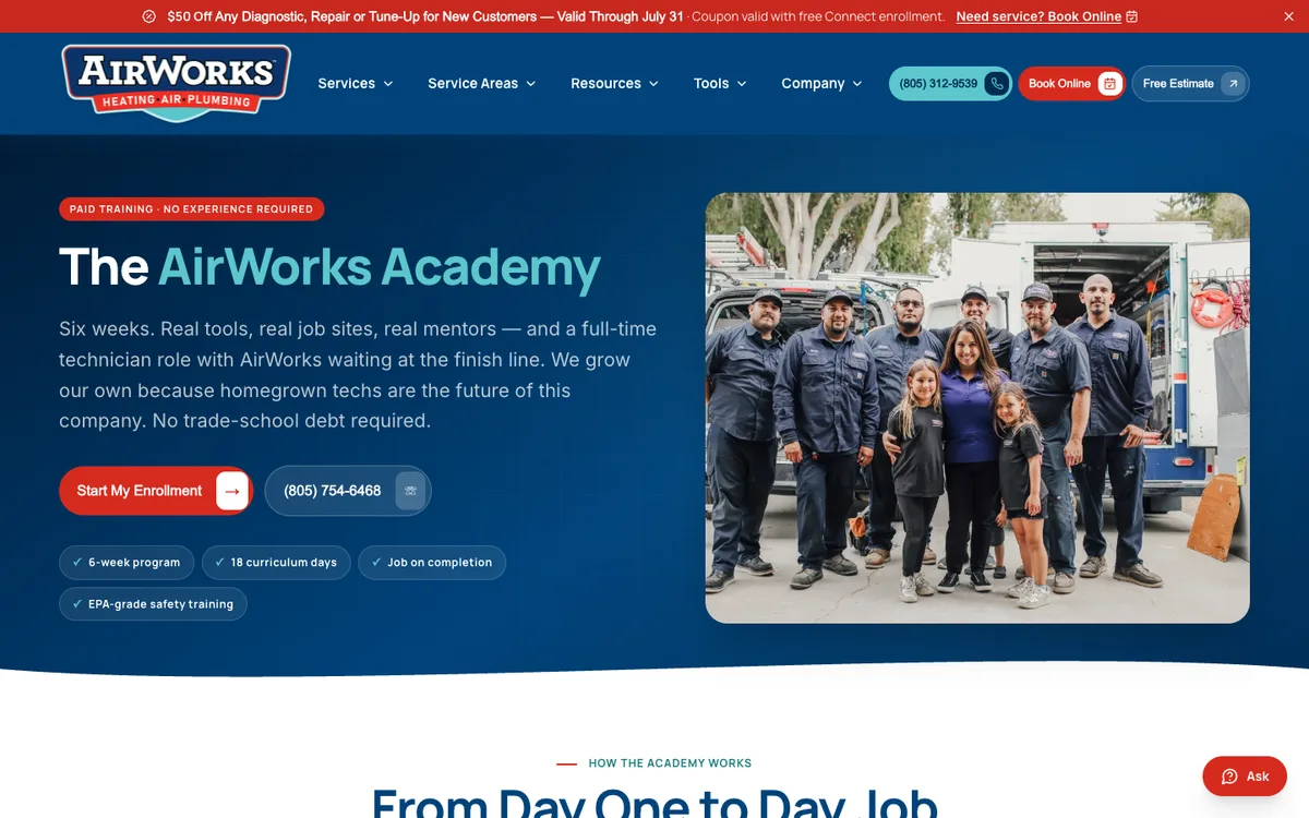 Screenshot: AirWorks Academy on AirWorks Solutions