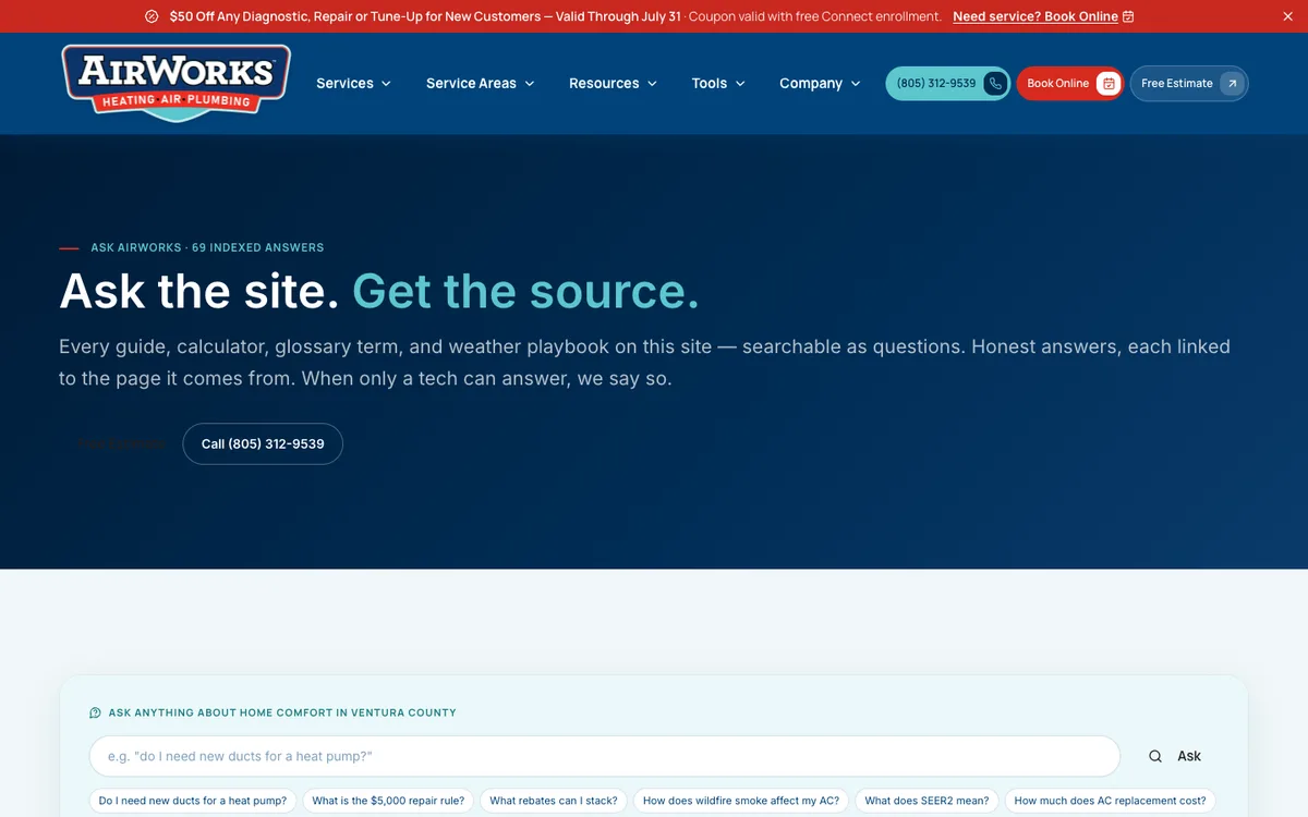 Screenshot: Ask AirWorks on AirWorks Solutions