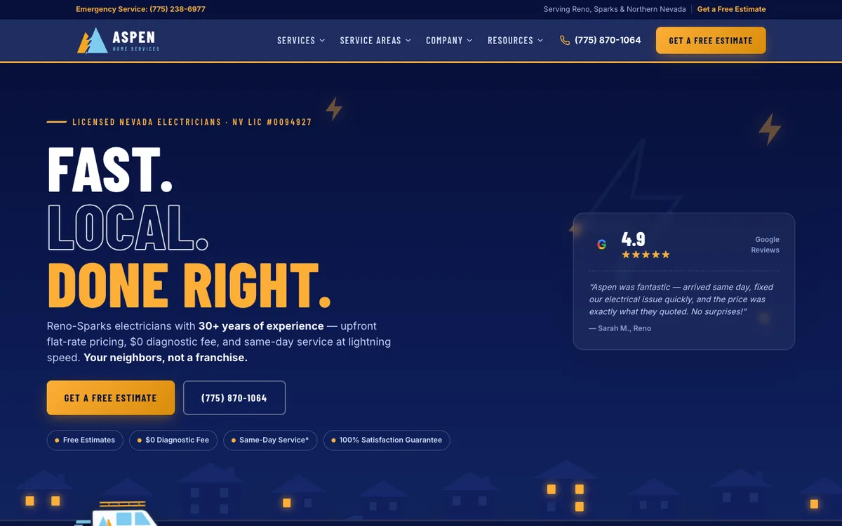 Screenshot: You vs. The Other Guys on Aspen Home Services