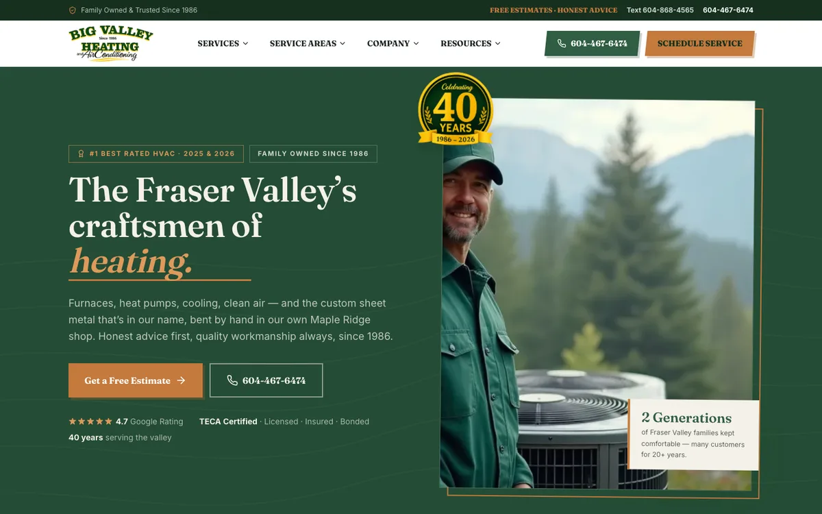Screenshot: Rebate Stacker on Big Valley Heating