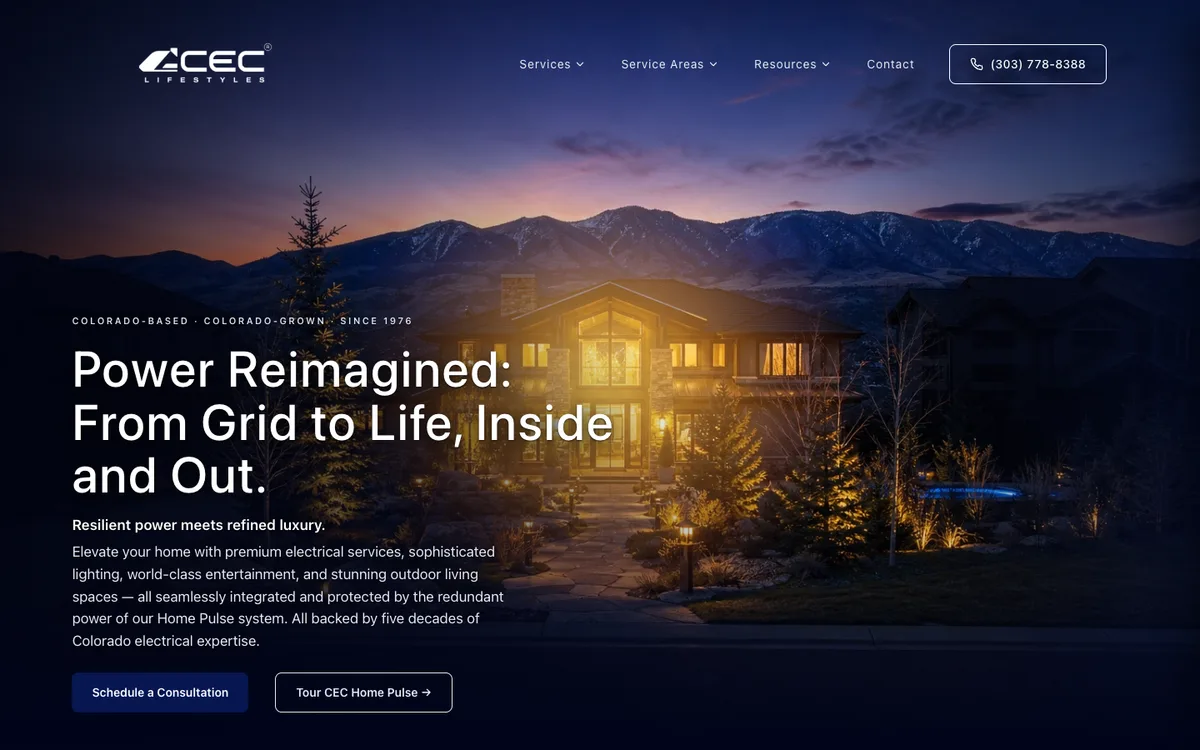 Screenshot: Interactive panoramic product map on CEC Lifestyles
