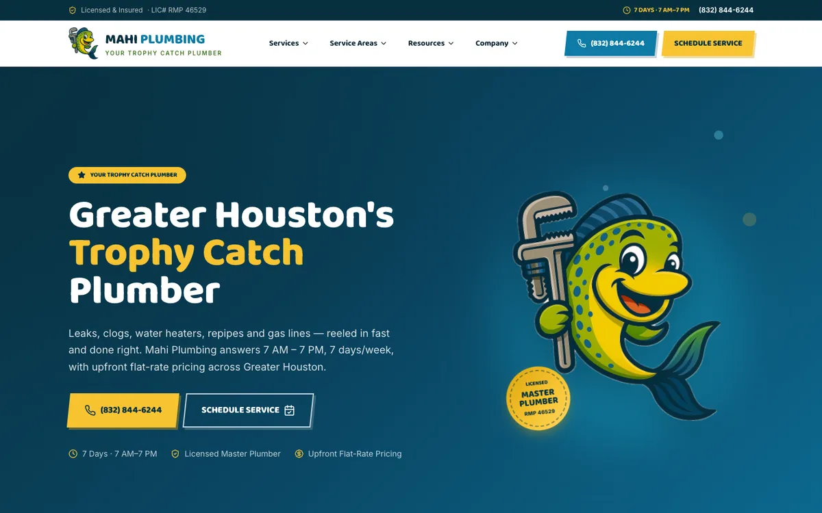 Screenshot: Interactive issues finder on Mahi Plumbing