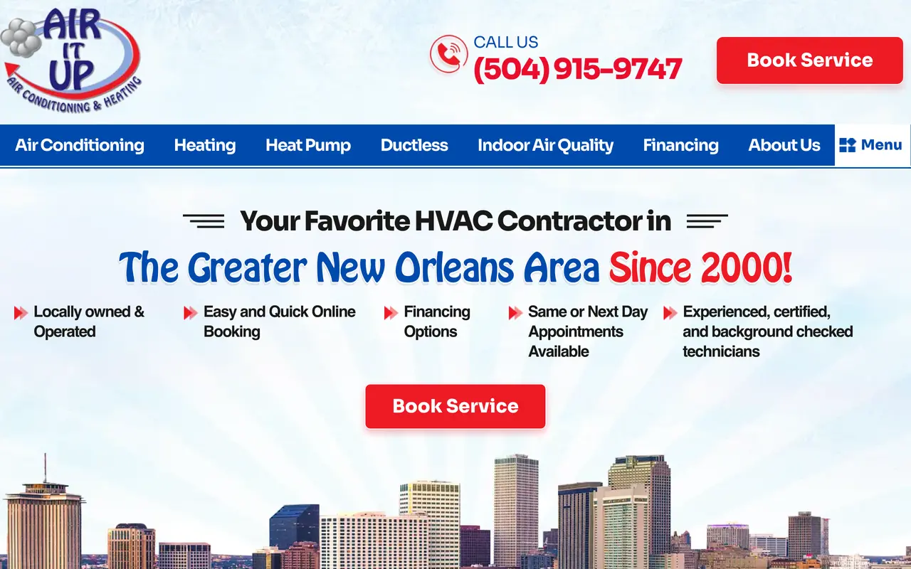 Old Air It Up WordPress homepage that previously served airitupnola.com