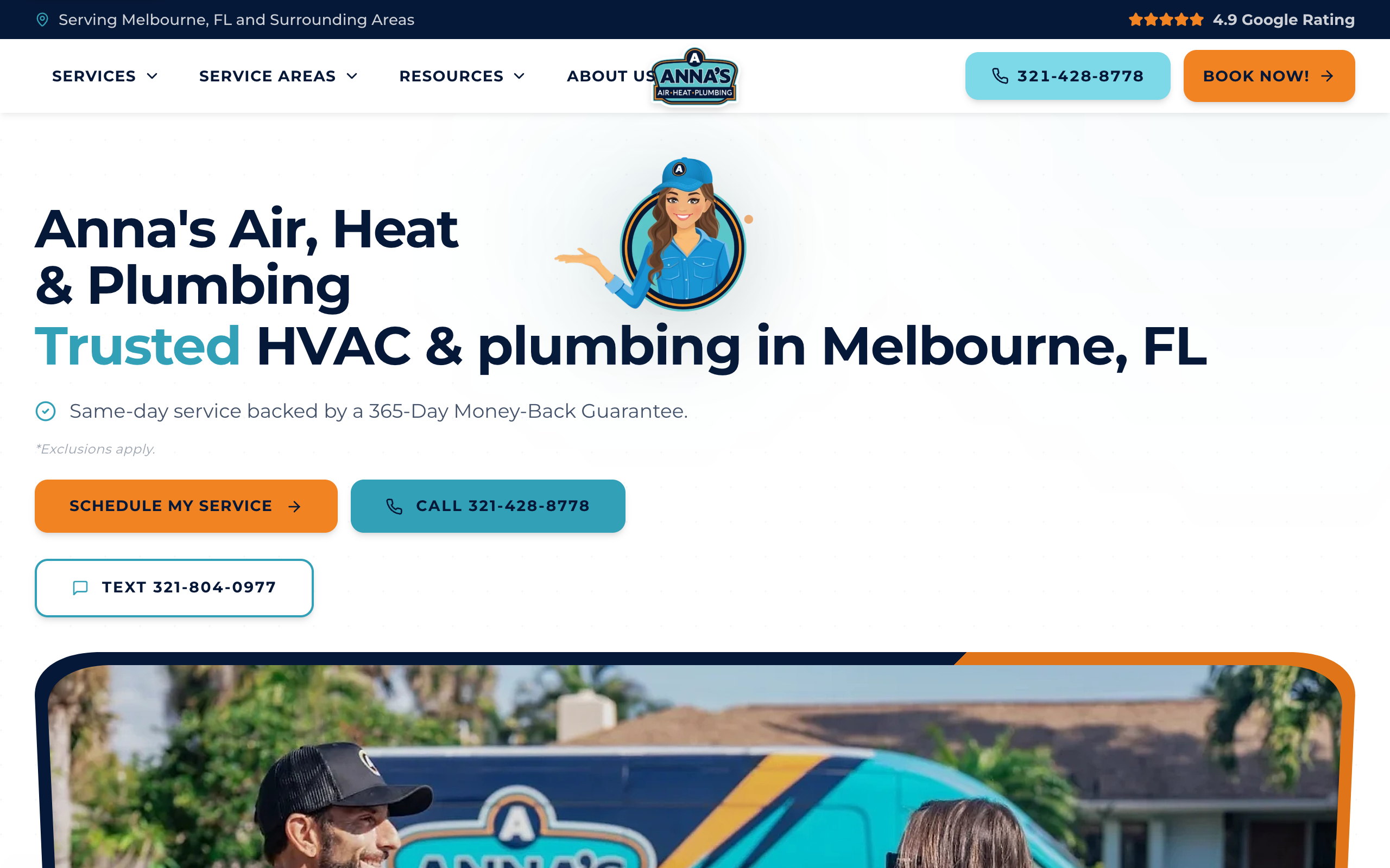 Anna's Air Heat And Plumbing website