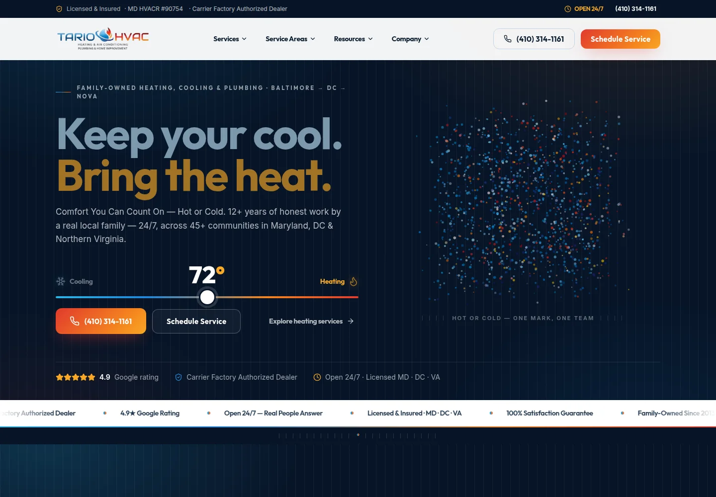 Tario HVAC website