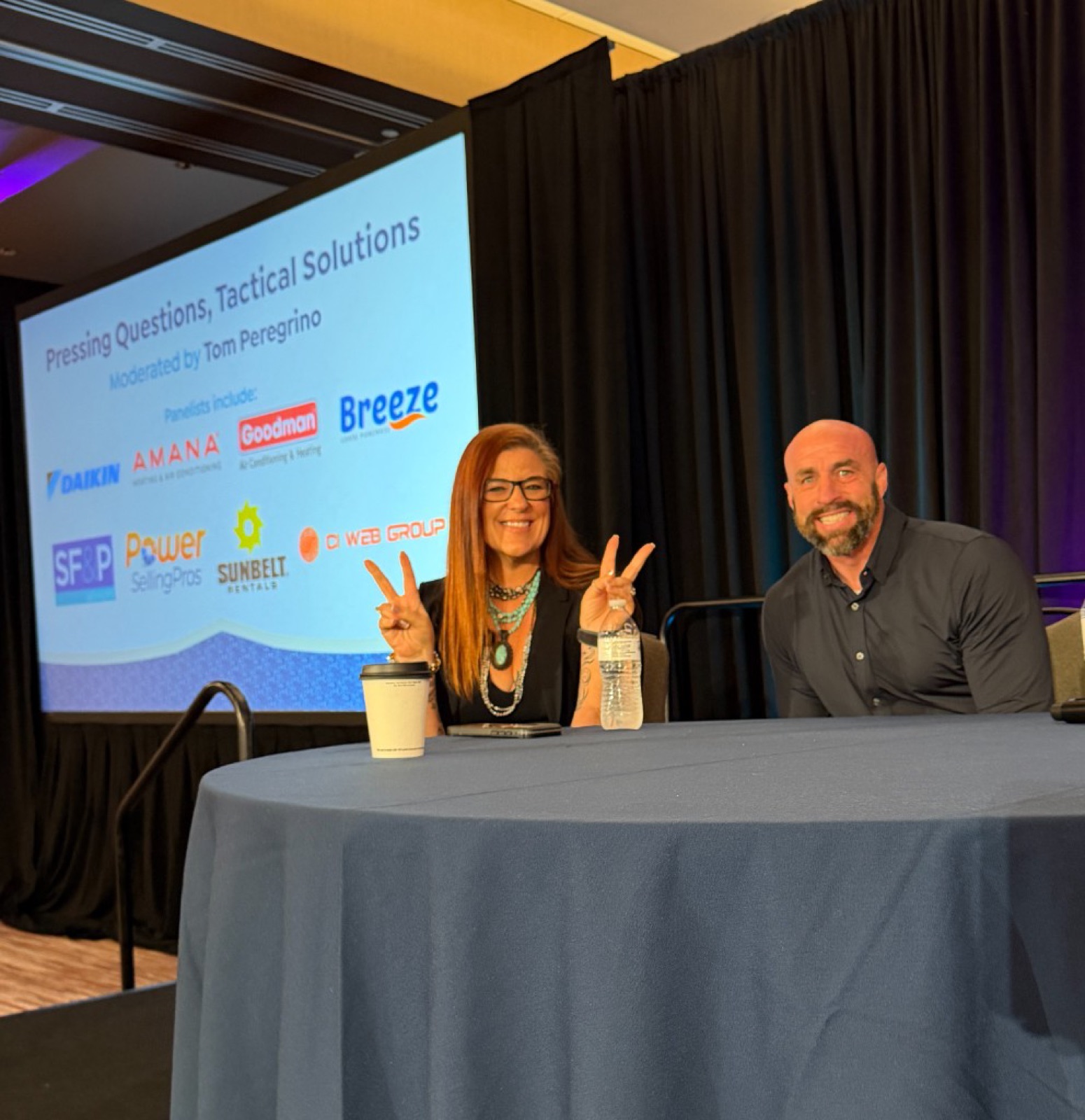 Jennifer Bagley of CI Web Group on the 'Pressing Questions, Tactical Solutions' panel alongside Daikin, Amana, Goodman, and Sunbelt Rentals