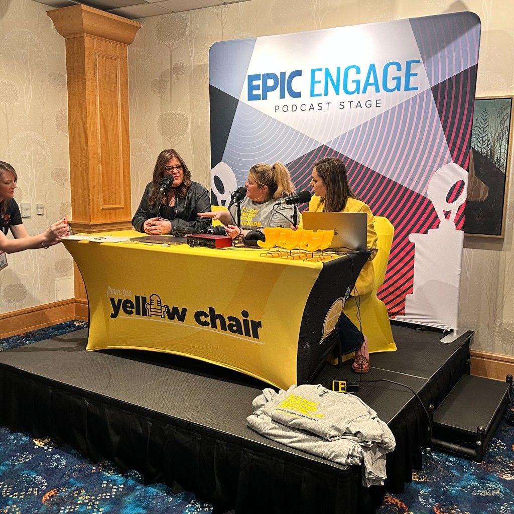 CI Web Group team recording on the Epic Engage podcast stage