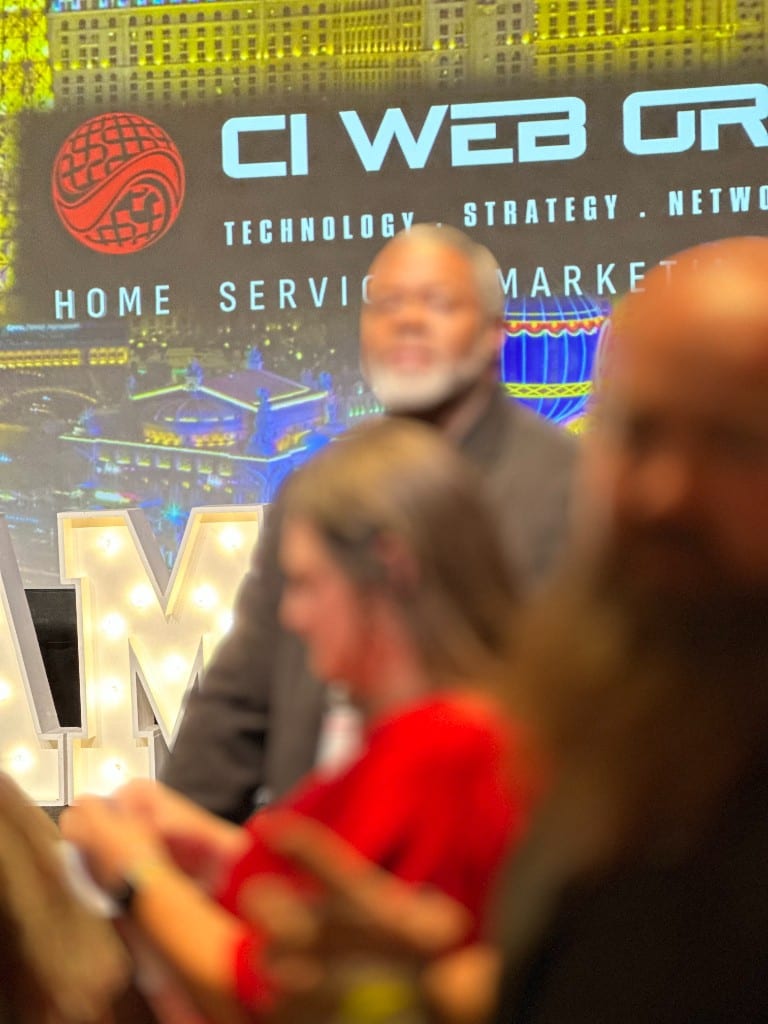 A CI Web Group Home Service Marketing event backdrop