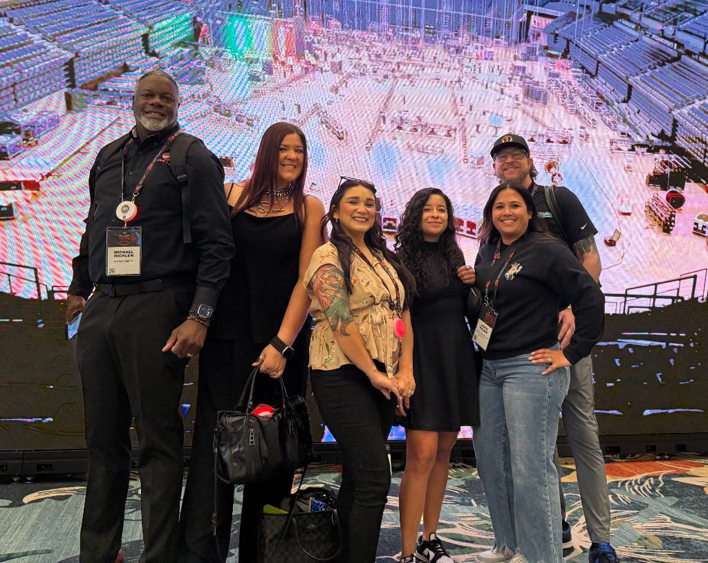 CI Web Group team and guests at an immersive LED-screen event venue