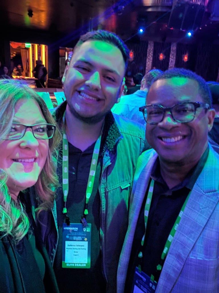 CI Web Group team members together at an evening event