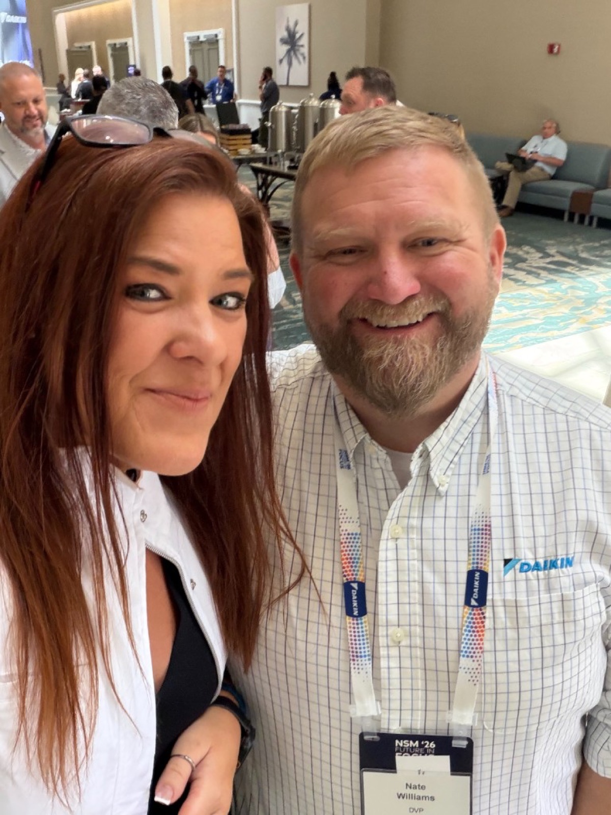 Jennifer Bagley of CI Web Group with Nate Williams, DVP at Daikin, at the Daikin NSM '26 National Sales Meeting