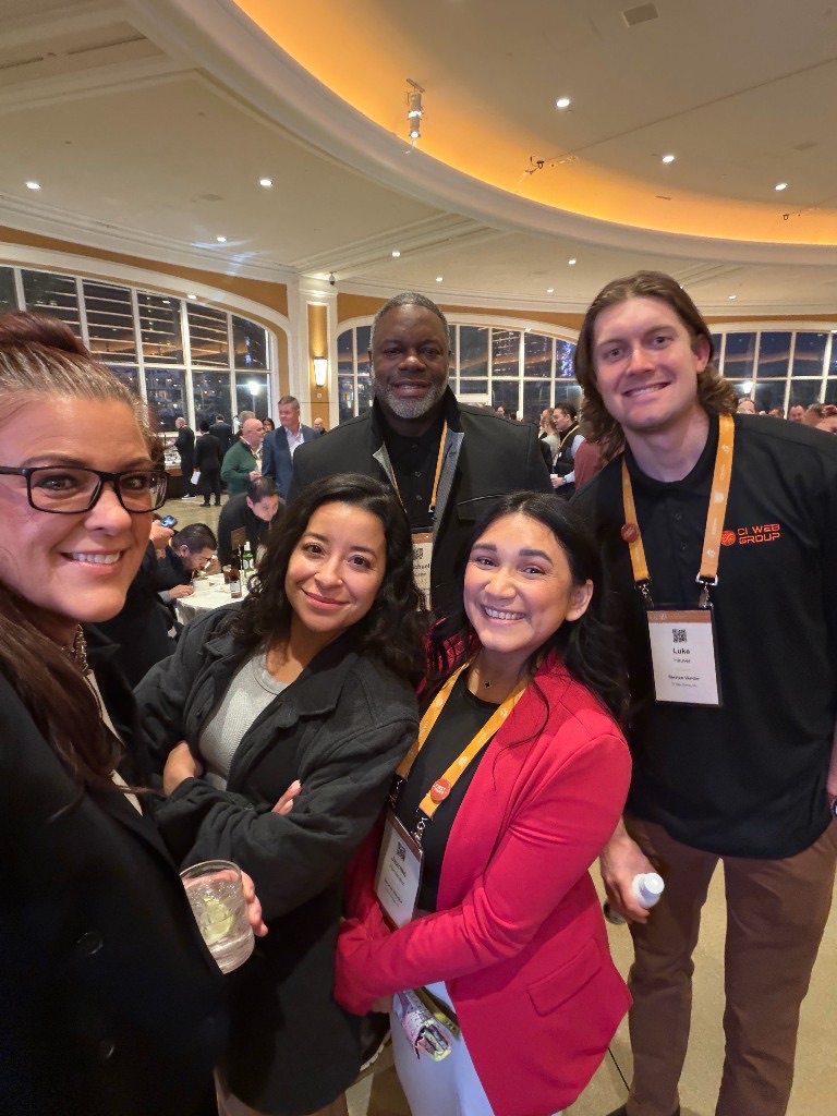 CI Web Group team at an evening industry event