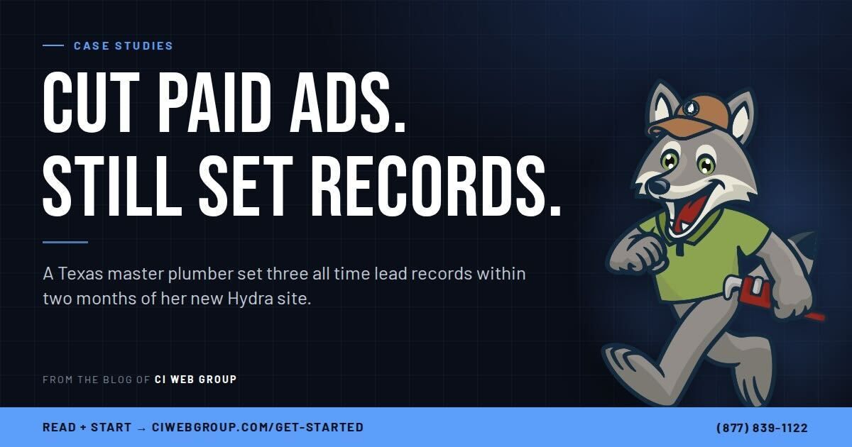 Plumbing Outfitters SEO case study: three all-time lead records in under a year.