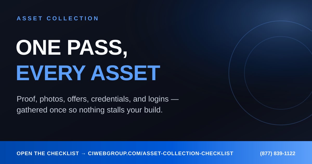 Asset Collection Checklist — Everything to Hand Off Before We Build ...